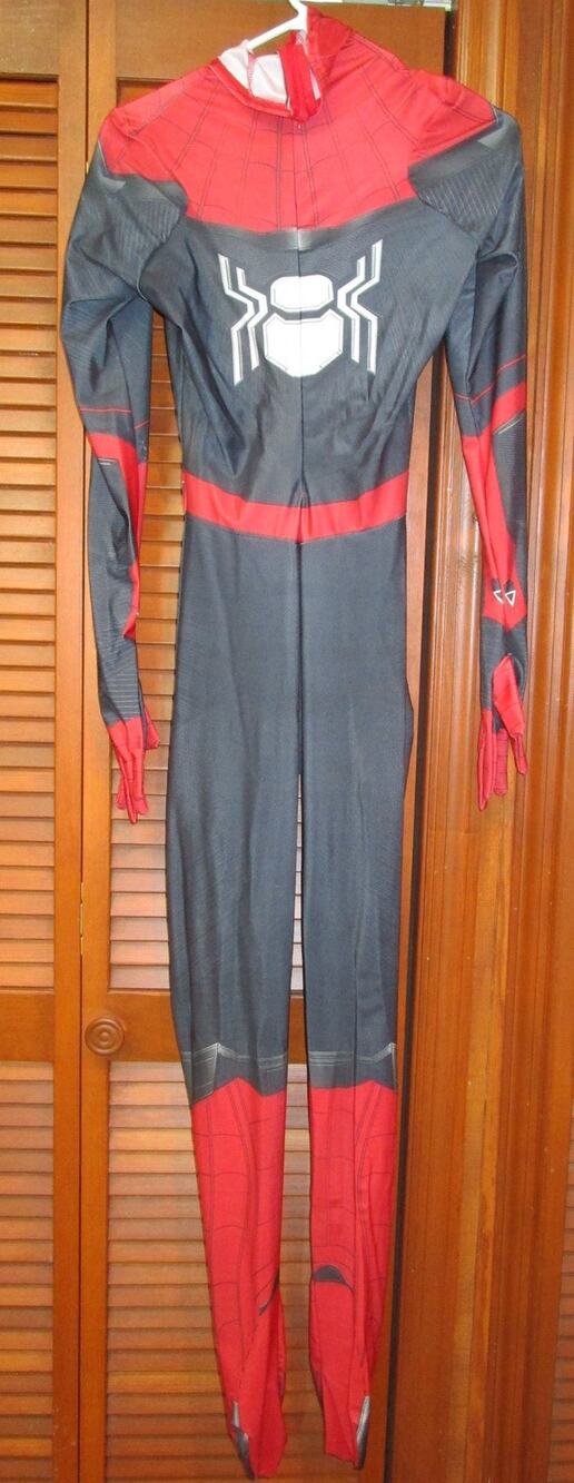 Adult Spider Suit Costume Size Large Full Bodysuit Footed Halloween Cosplay